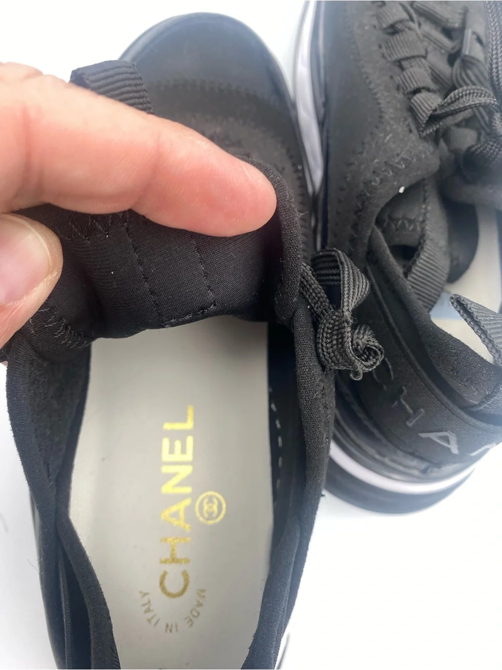 CHANEL Black and White Women's Sneakers